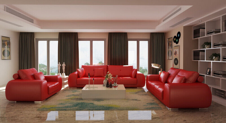 Leather sofa couch living area set modern sofa sets new