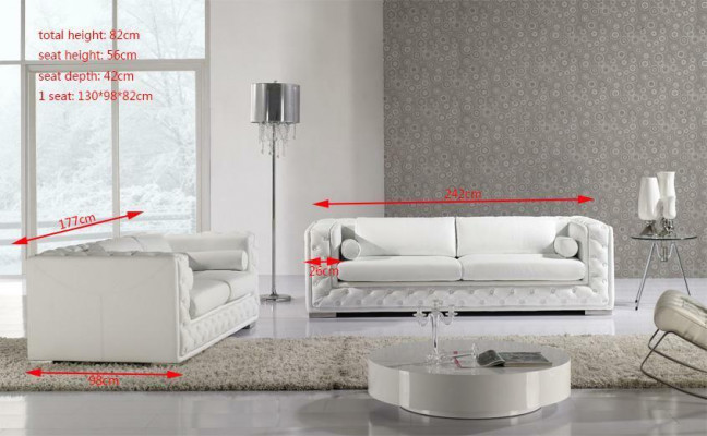 Leather sofa couch living landscape 3+2 seater suite design decor modern sofa