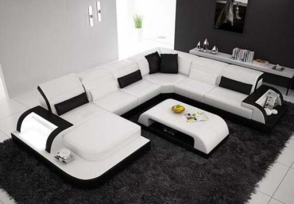 Living landscape extra luxury class corner sofa couch - corner suites leather sofa
