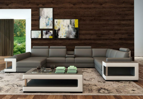 Living landscape luxury trend collection couch leather sofa U-shaped seat