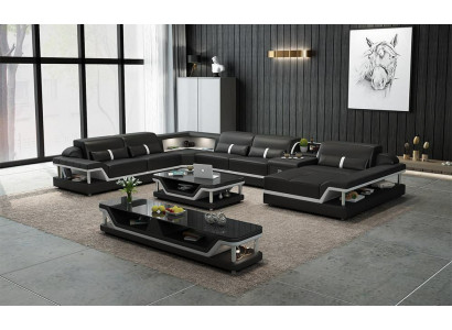 Designer seating landscape U-shape couch corner sofa upholstery suite corner suite