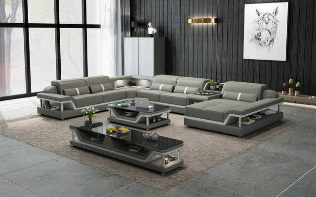 Designer seating landscape U-shape couch corner sofa upholstery suite corner suite