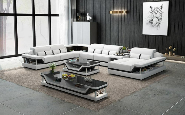 Designer seating landscape U-shape couch corner sofa upholstery suite corner suite