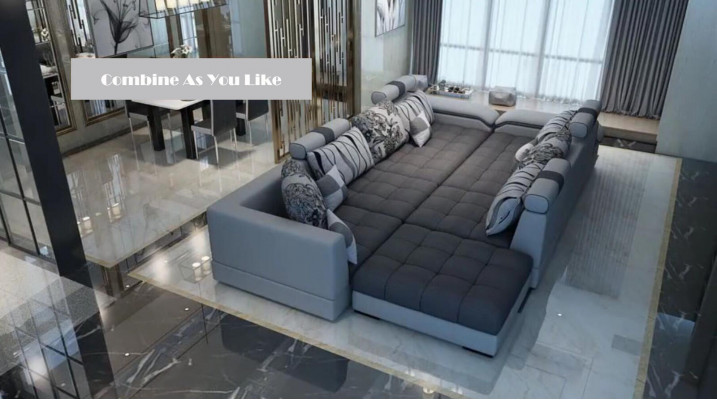 Living area corner sofa U-shaped sofa couch leather design couch fabric