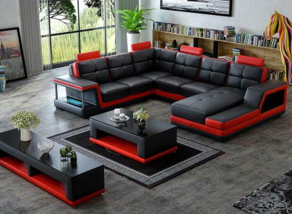 U-shaped living area corner sofa coffee table sideboard design large sofa new