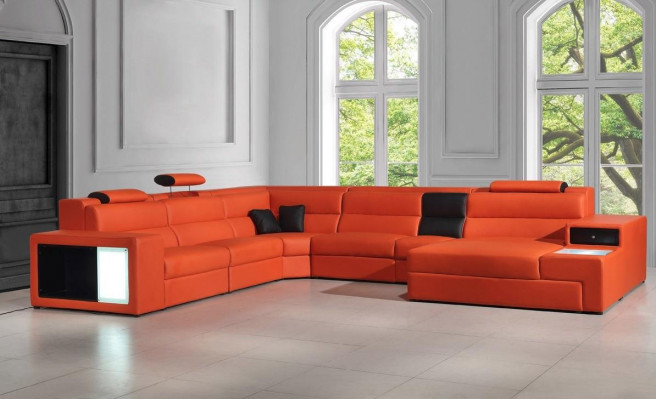 Corner sofa leather sofa big XXL U shape living landscape sofa decor couch set