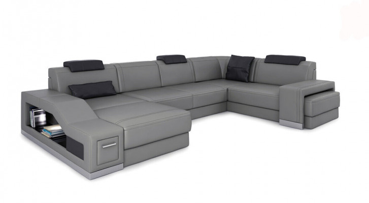 Living area corner sofa U-shape corner couch LED illuminated sofa couch