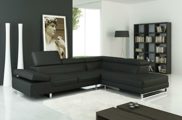 Sectional leather sofa L-shaped sofa couch decor upholstery seat corner
