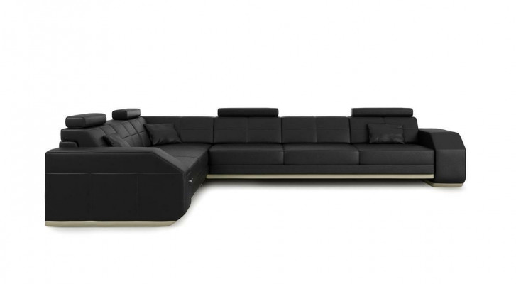Corner sectional leather textile upholstered designer sofa living landscape.