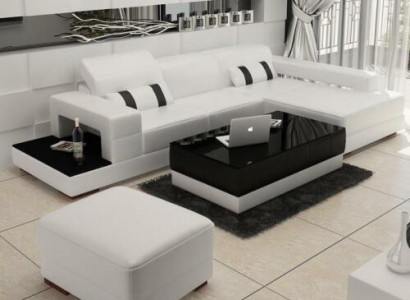 Leather sofa L-shaped couch living landscape corner sofa corner suite design