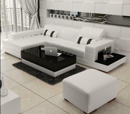 Leather sofa L-shaped couch living landscape corner sofa corner suite design