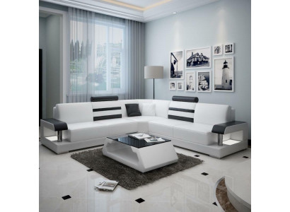 Designer sofa couch corner sofa upholstered furniture living landscape leather textile