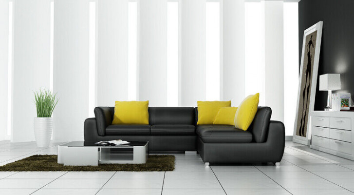 Leather sofa L-shape couch living area corner sofa suite decor design modern