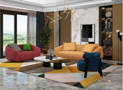 Luxury Textile Sofa Design Couch Sofa Set 3+1+1 Seater Suite Living Room New