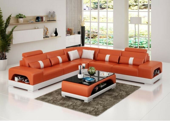 Couch corner sofa leather living landscape set design decor modern sofa L-shape