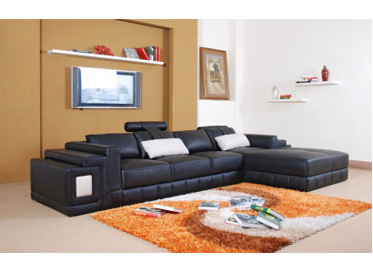 Corner sofa leather sofa couch upholstery corner living landscape seating suite L-shape