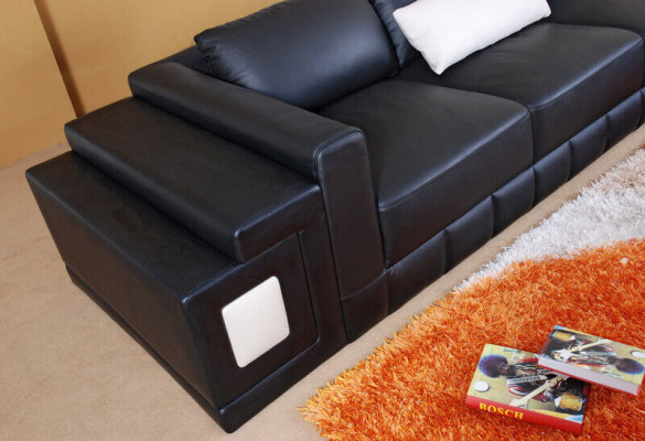 Corner sofa leather sofa couch upholstery corner living landscape seating suite L-shape