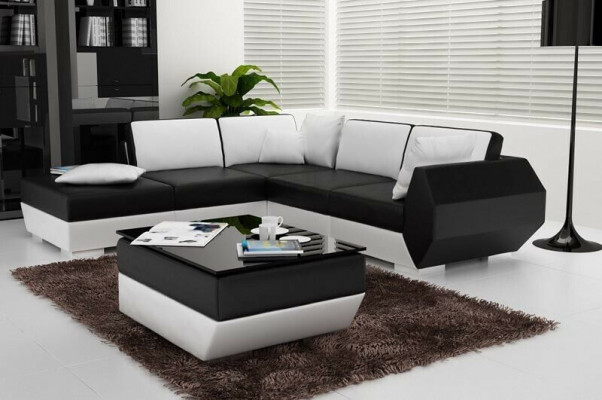 Corner sofa leather sofa upholstered living area couch sofa corner suite L shape