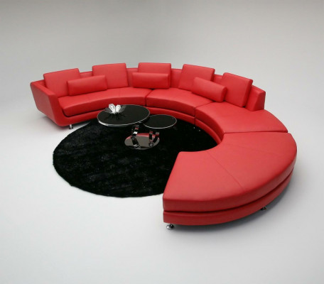 Red Round Couch Corner Sofa Living Area Round Sofa Upholstery Suite Sofas