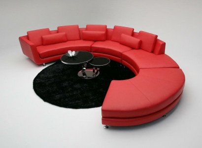 Red Round Couch Corner Sofa Living Area Round Sofa Upholstery Suite Sofas