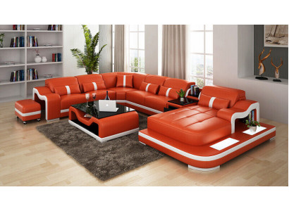U-shaped sofa couch upholstery set living landscape corner sofa leather