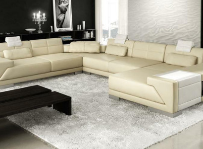 XXL BIG Living Landscape U-Shape Corner Sofa Sofa Couch Upholstery Set