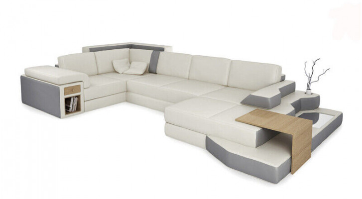 Design Sofa U Shape Leather Living Landscape Couch Upholstery Seat Corner Sofa