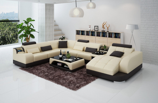 Leather sofa designer sofa U-shaped living landscape couch upholstered corner sofa