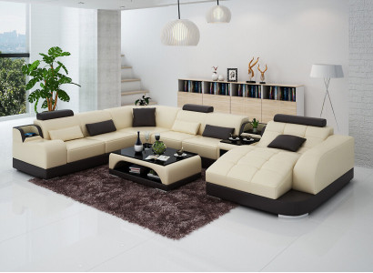 Leather sofa designer sofa U-shaped living landscape couch upholstered corner sofa