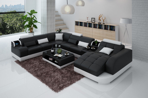 Leather sofa designer sofa U-shaped living landscape couch upholstered corner sofa