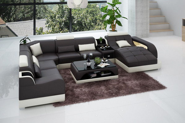 Leather sofa designer sofa U-shaped living landscape couch upholstered corner sofa
