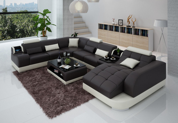Leather sofa designer sofa U-shaped living landscape couch upholstered corner sofa