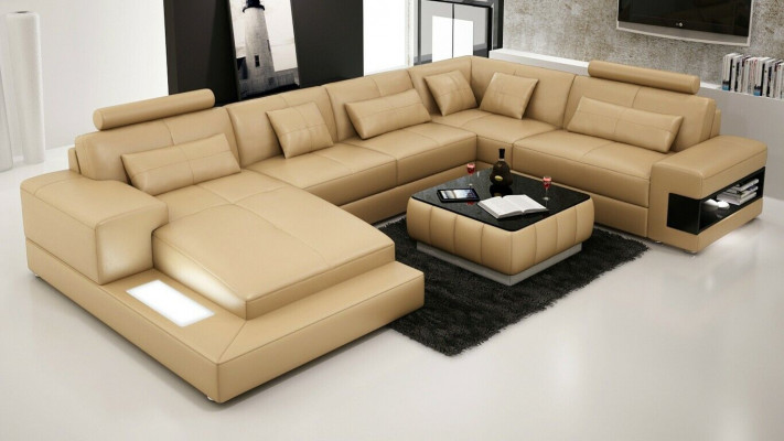 Corner sofa leather sofa upholstery living landscape couch sofa corner suite U shape