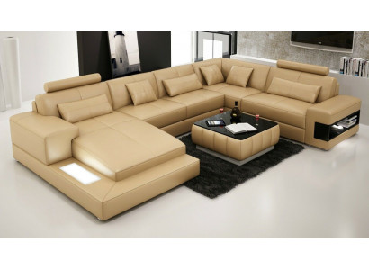 Corner sofa leather sofa upholstery living landscape couch sofa corner suite U shape