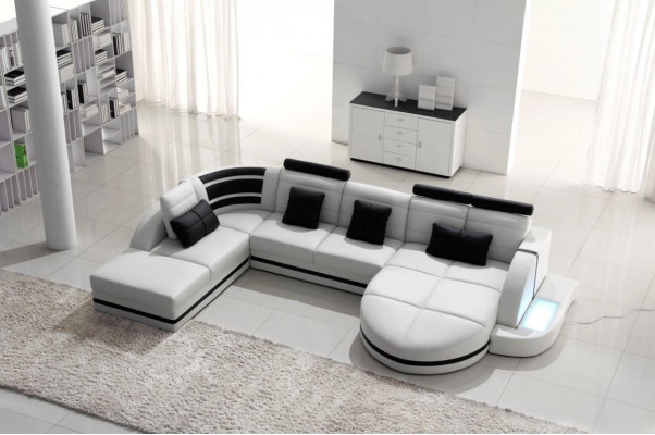 Sectional leather sofa big XXL U-shape living landscape sofa couch suite sofas corner sectional sofa