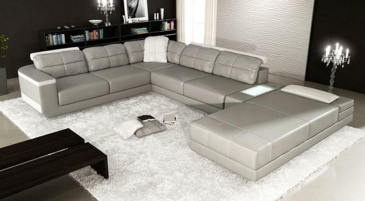 Leather sofa custom-made corner sofa couch upholstery seat ensemble living landscape
