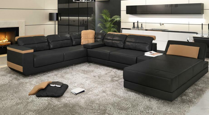Leather sofa custom-made corner sofa couch upholstery seat ensemble living landscape