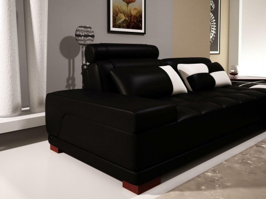 Corner sofa, leather sofa, upholstered living area, couch, sofa corner unit, U-shape.