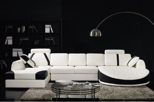 Corner sofa leather sofa upholstery living landscape sofa couch corner suite U shape