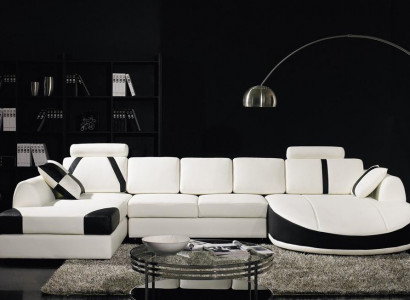 Corner sofa leather sofa upholstery living landscape sofa couch corner suite U shape