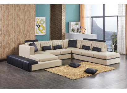 Leather Modern Couch Living Landscape Leather Sofa Sofa Set U-Shaped Sofa