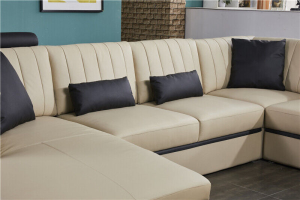Leather Modern Couch Living Landscape Leather Sofa Sofa Set U-Shaped Sofa