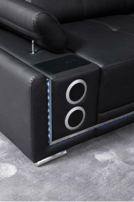 Modern corner sofa living landscape couch corner set LED line illuminated