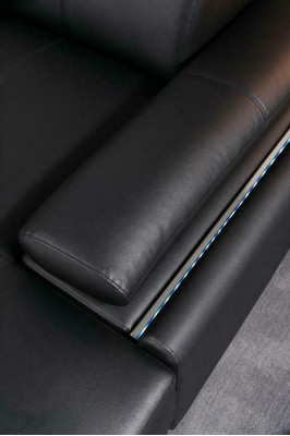 Modern corner sofa living landscape couch corner set LED line illuminated