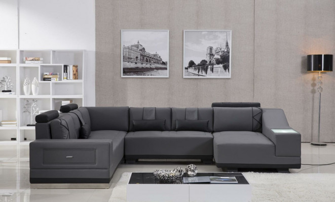 Corner sofa leather sofa big XXL U-shape living landscape deco sofa couch set
