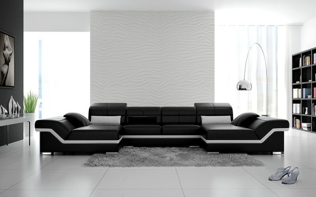 Sectional Sofa Couch Upholstery Living Landscape Leather Corner Suite U-Shape