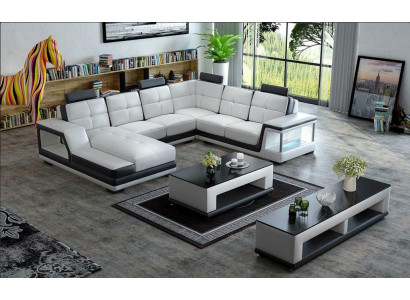 U-shaped sectional sofa upholstered corner sofa living landscape leather sofa modern new