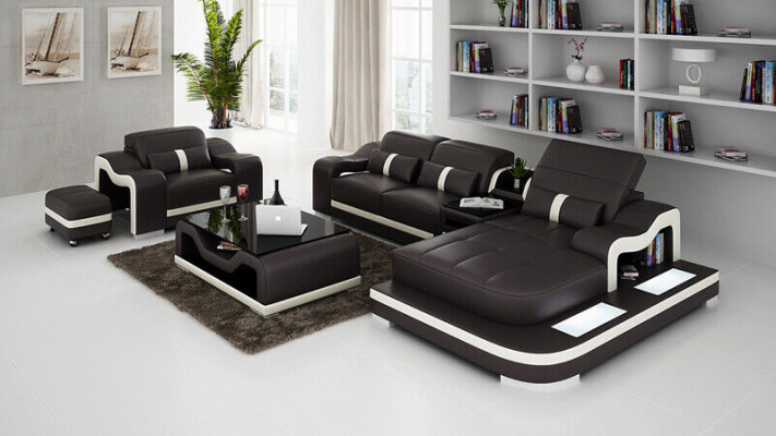 Living area corner sofa L-shape armchair set upholstery decoration modern sofa leather
