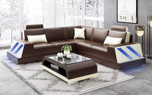 Leather sofa corner couch upholstered suite sofa couch corner suite living landscape upholstery