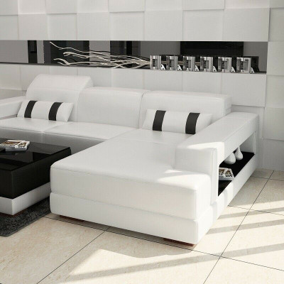 Sectional sofa couch upholstered living landscape leather corner sofas set L-shape with ottoman
